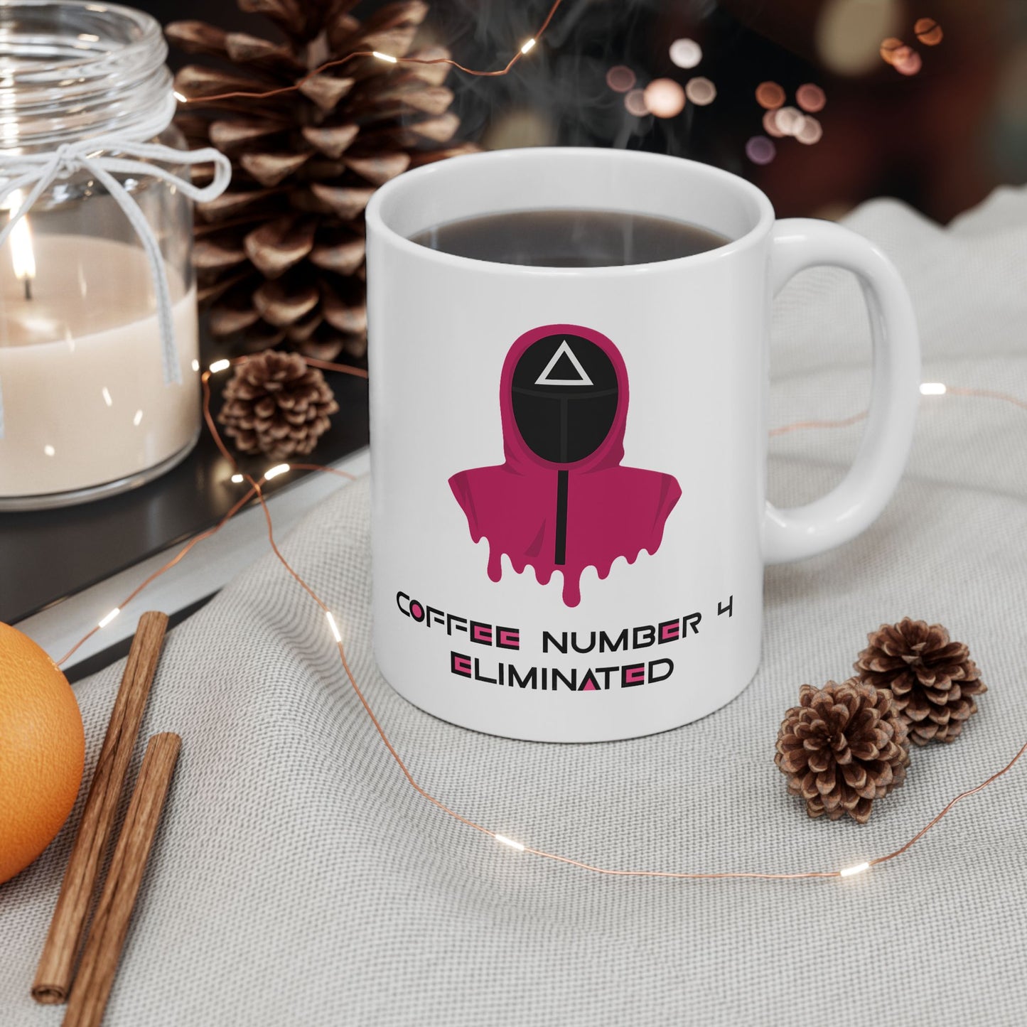 Squid Game Pink Guard Ceramic Mug, (11oz, 15oz)
